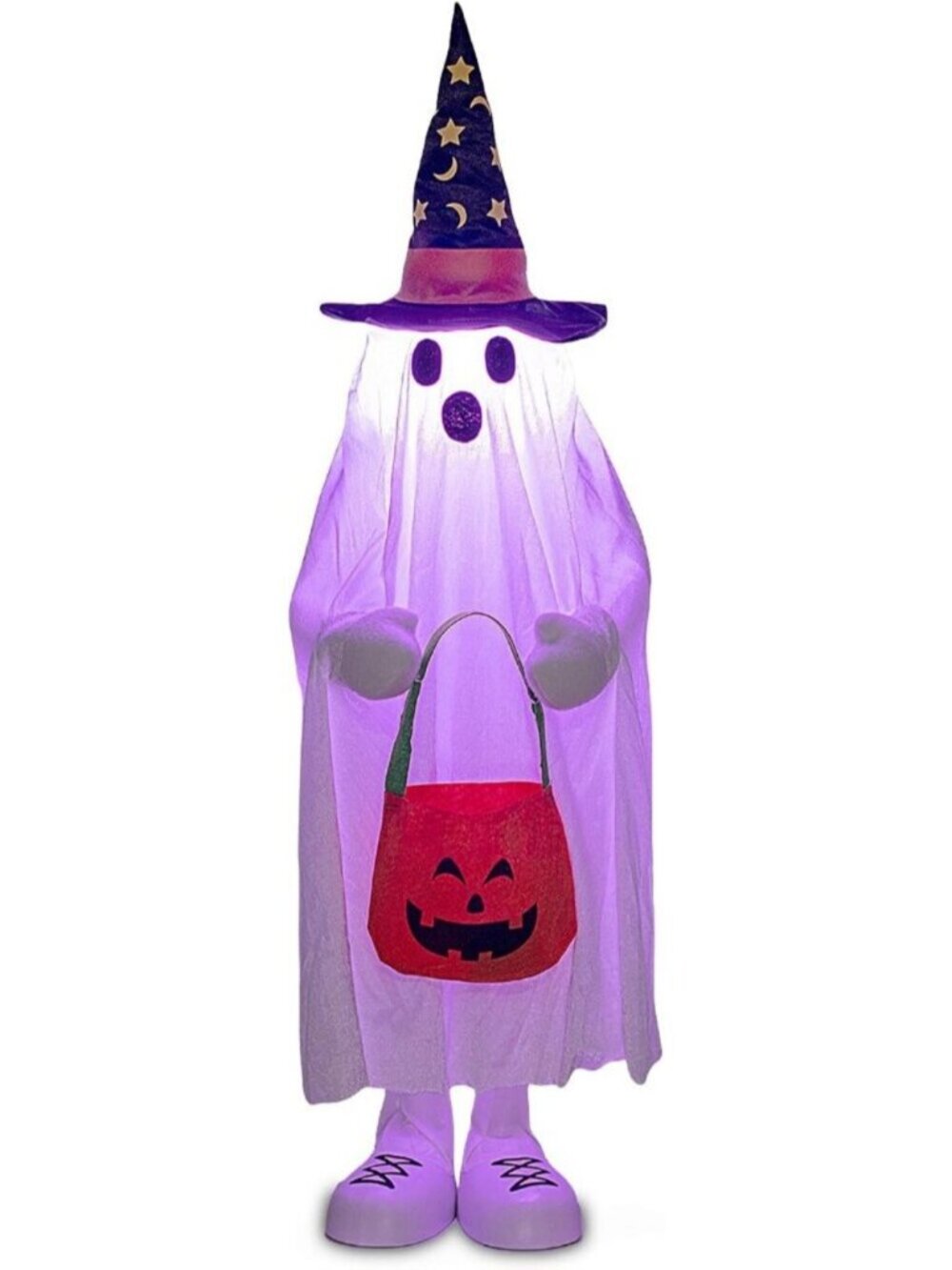 37" Light Up Halloween Ghost Dรฉcor Standing Built-In Trick-or-Treat Candy Bowl
